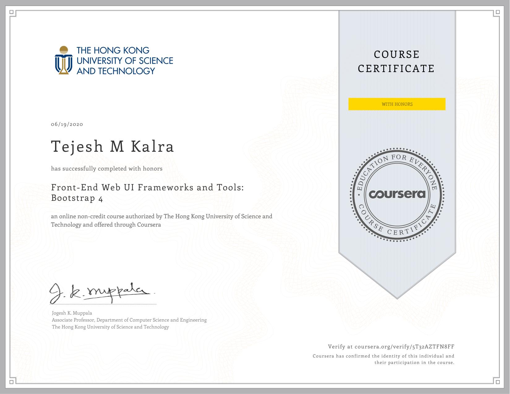 Coursera Bootstrap Certificate