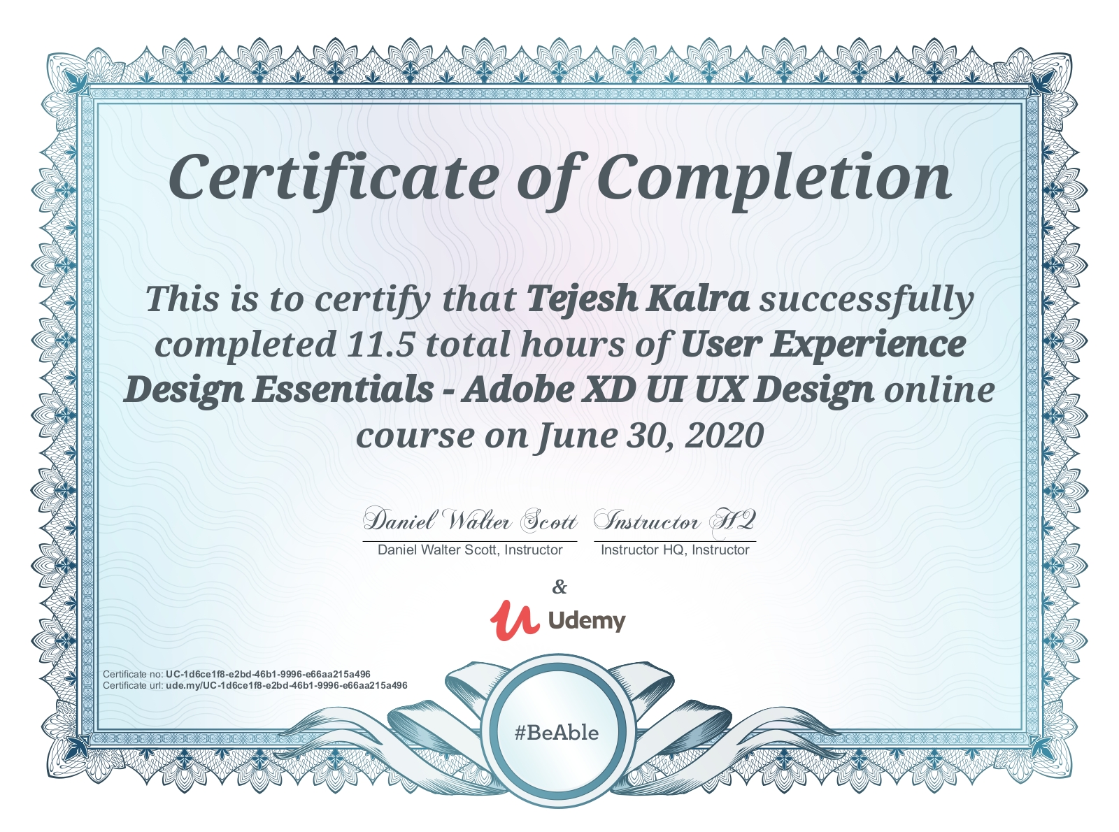 Udemy UI/UX Design Certificate